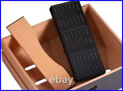 Sleek Black Cigar Humidor Box for 50-75 Cigars, 3-Drawer with Hygrometer Gift