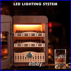 Sleek Cigar Humidor for 150 Cigars with Digital Hygrometer Elegant Design