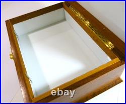Solid Antique Walnut Milk Glass Lined Cigar Humidor Box Refinished