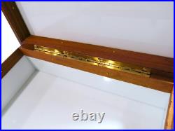 Solid Antique Walnut Milk Glass Lined Cigar Humidor Box Refinished