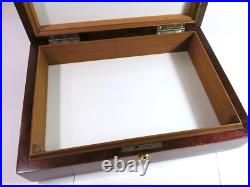 Solid Mahogany Milk Glass Lined Cigar Humidor Box Refinished