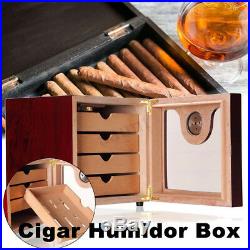 Spainsh Wood Cedar 100+Cigar Humidor Box Cabinet Cigarette Hygrometer