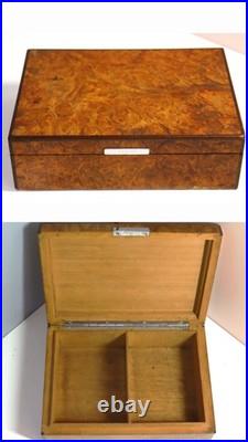 Super Rare Vintage Alfred Dunhill Miniature Burlwood Cigar Humidor/Cigarette Box