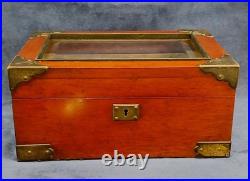 Superb C. N. Swift 1800s Mahogany Cigar Humidor WithBeveled Glass Top & Brass Hrdwr Superb C. N. Swift 1800s Mahogany Cigar Humidor WithBeveled Glass Top & Brass Hrdwr