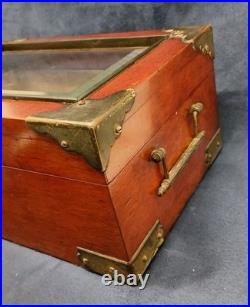 Superb C. N. Swift 1800s Mahogany Cigar Humidor WithBeveled Glass Top & Brass Hrdwr Superb C. N. Swift 1800s Mahogany Cigar Humidor WithBeveled Glass Top & Brass Hrdwr