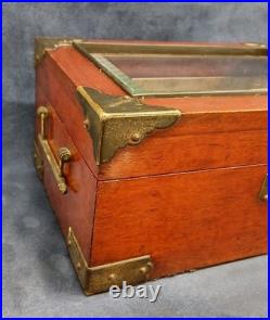 Superb C. N. Swift 1800s Mahogany Cigar Humidor WithBeveled Glass Top & Brass Hrdwr Superb C. N. Swift 1800s Mahogany Cigar Humidor WithBeveled Glass Top & Brass Hrdwr