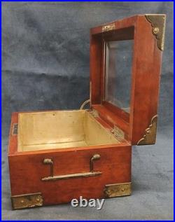 Superb C. N. Swift 1800s Mahogany Cigar Humidor WithBeveled Glass Top & Brass Hrdwr Superb C. N. Swift 1800s Mahogany Cigar Humidor WithBeveled Glass Top & Brass Hrdwr