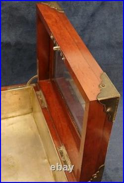 Superb C. N. Swift 1800s Mahogany Cigar Humidor WithBeveled Glass Top & Brass Hrdwr Superb C. N. Swift 1800s Mahogany Cigar Humidor WithBeveled Glass Top & Brass Hrdwr