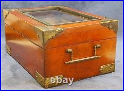 Superb C. N. Swift 1800s Mahogany Cigar Humidor WithBeveled Glass Top & Brass Hrdwr Superb C. N. Swift 1800s Mahogany Cigar Humidor WithBeveled Glass Top & Brass Hrdwr