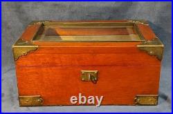 Superb C. N. Swift 1800s Mahogany Cigar Humidor WithBeveled Glass Top & Brass Hrdwr Superb C. N. Swift 1800s Mahogany Cigar Humidor WithBeveled Glass Top & Brass Hrdwr