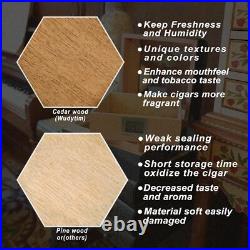 TUTUNES&Wudytim Cigar Humidor, Handcrafted Top 270° Elegant Glossy Spanish Cedar TUTUNES&Wudytim Cigar Humidor, Handcrafted Top 270° Elegant Glossy Spanish Cedar