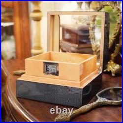 TUTUNES&Wudytim Cigar Humidor, Handcrafted Top 270° Elegant Glossy Spanish Cedar TUTUNES&Wudytim Cigar Humidor, Handcrafted Top 270° Elegant Glossy Spanish Cedar