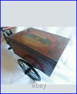 Tabletop Decor HUMIDOR UNIQUE Hand made Wood CIGAR BOX w Metal BICYCLE TRICYCLE