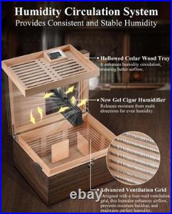 Teplat MH-2500 Cigar Humidor Box 120 Cigars Spanish Cedar Lining Digital