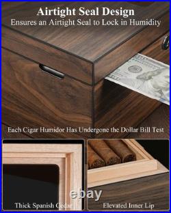 Teplat MH-2500 Cigar Humidor Box 120 Cigars Spanish Cedar Lining Digital