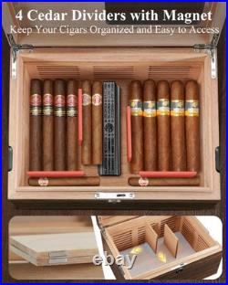 Teplat MH-2500 Cigar Humidor Box 120 Cigars Spanish Cedar Lining Digital