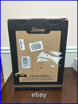 Tesonway Cigar Humidor, Desktop Cigar Humidor Cabinet Light Open Box