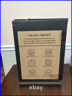 Tesonway Cigar Humidor, Desktop Cigar Humidor Cabinet Light Open Box