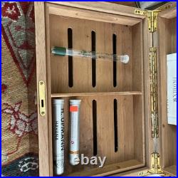 Thompson Cigar Humidor Wood Box Lined Includes Key