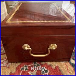 Thompson Cigar Humidor Wood Box Lined Includes Key