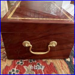 Thompson Cigar Humidor Wood Box Lined Includes Key