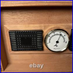 Thompson Cigar Humidor Wood Mahogany Box Lined Drawer No key. 150 ct. READ