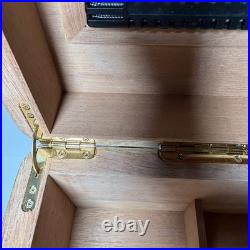 Thompson Cigar Humidor Wood Mahogany Box Lined Drawer No key. 150 ct. READ