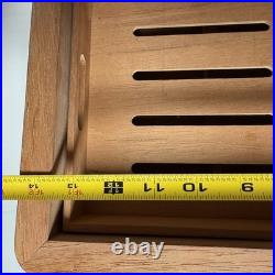 Thompson Cigar Humidor Wood Mahogany Box Lined Drawer No key. 150 ct. READ