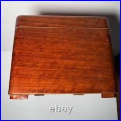 Thompson Cigar Humidor Wood Mahogany Box Lined Drawer No key. 150 ct. READ