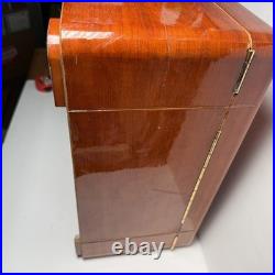 Thompson Cigar Humidor Wood Mahogany Box Lined Drawer No key. 150 ct. READ