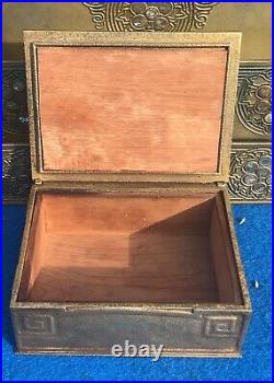 Tiffany Studios cigar box, humidor, c. 1910, #1114, cedar lining, excellent