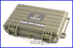 Torano Family Cigar Box Humidor Latching Hard Case OD Green Advertising 9.5 x 7
