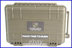 Torano Family Cigar Box Humidor Latching Hard Case OD Green Advertising 9.5 x 7