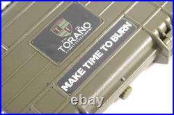 Torano Family Cigar Box Humidor Latching Hard Case OD Green Advertising 9.5 x 7