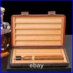 Travel Black Portable Plastic Cedar Wood Humidor Humidor Box 5 Cigars Gift Box