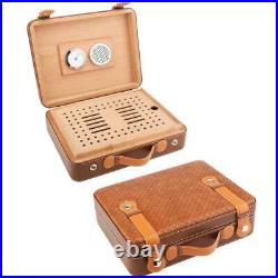 Travel Cedar Wood Cigar Humidor Box With Hygrometer Humidifier For 30 Cohiba Cigar