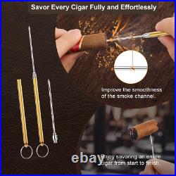 Travel Cigar Humidor, Cedar Wood Lined, with All-In-One Cigar Lighter, Built-In