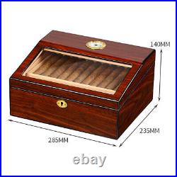 Travel Cigar Hygrometer Humidors Vintage Wood Cedar Collection 50 cigars Holder