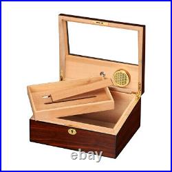 Travel Cigar Hygrometer Humidors Vintage Wood Cedar Collection 50 cigars Holder