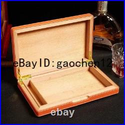 Travel Orange Cedar Wood Cigar Humidor Box 10 Tube Cigar Portable Cigar Case