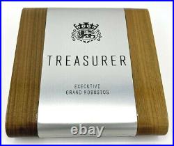 Treasurer Burl Walnut Wood Cigar Humidor Box (Holds 5 Robusto Sized Cigars)