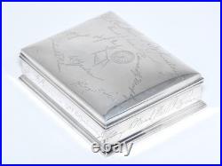 Unique 1940's Gorham Sterling Silver Gentlemen's Dresser Box/Cigar Humidor, 507g