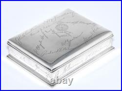 Unique 1940's Gorham Sterling Silver Gentlemen's Dresser Box/Cigar Humidor, 507g