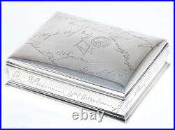 Unique 1940's Gorham Sterling Silver Gentlemen's Dresser Box/Cigar Humidor, 507g