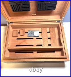Unused S. T Dupont humidor Cigar Case Black Silver without box