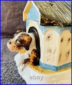 Unusual 19Th Century Porcelain CIGAR BOX Figural Dog House Conta & Boehm