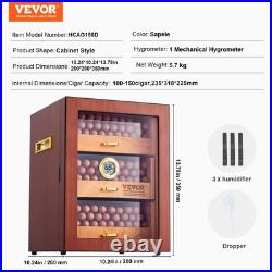 VEVOR 150 Cigar Humidor Cabinet Cedar Cigar Box Humidifier & Hygrometer & Shelve VEVOR 150 Cigar Humidor Cabinet Cedar Cigar Box Humidifier & Hygrometer & Shelve