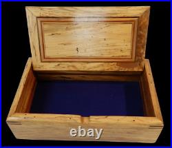 VINTAGE 14 Wood Inlay Cigar Humidor / Trinket Box