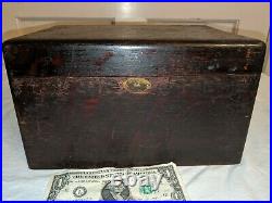 VINTAGE COPPER LINED SOLID WOOD HUMIDOR With WEIGHTED PLATE