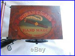 VINTAGE Unique Hand Painted Hand Made CIGAR BOX BICYCLE TRICYCLE HUMIDOR